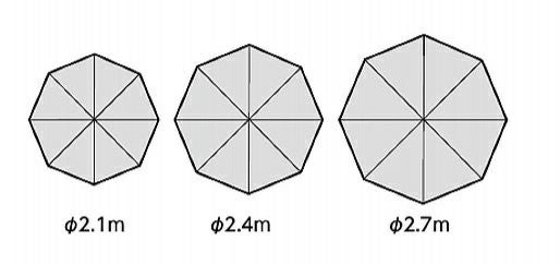 タカショー　マーケットパラソル2.1m　ホワイト